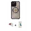 MARSİLYAN™- iPhone 13 Pro Max Kılıf Kutup Modern - Şeffaf Pasifik Cam Ekran Koruyucu + Pers Alüminyum Kamera Lens - KI