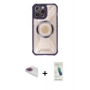 MARSİLYAN™- iPhone 13 Pro Max Kılıf Kutup Modern - Şeffaf Pasifik Cam Ekran Koruyucu + Pers Alüminyum Kamera Lens - GI