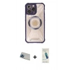 MARSİLYAN™- iPhone 13 Pro Max Kılıf Kutup Modern - Şeffaf Pasifik Cam Ekran Koruyucu + Rainbow Kamera Lens Koruma Cam - MI