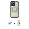 MARSİLYAN™- iPhone 13 Pro Max Kılıf Kutup Modern - Şeffaf Pasifik Cam Ekran Koruyucu + Shine Kamera Lens Koruma Cam - MI