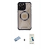 MARSİLYAN™- iPhone 13 Pro Max Kılıf Kutup Modern - Şeffaf Pasifik Cam Ekran Koruyucu + Shine Kamera Lens Koruma Cam - MI