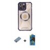 MARSİLYAN™- iPhone 13 Pro Max Kılıf Kutup Modern - Siyah 18D Cam Ekran Koruyucu + Shine Kamera Lens Koruma Cam - GI
