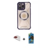 MARSİLYAN™- iPhone 13 Pro Max Kılıf Kutup Modern - Siyah 18D Cam Ekran Koruyucu + Pers Alüminyum Kamera Lens - KI