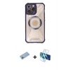 MARSİLYAN™- iPhone 13 Pro Max Kılıf Kutup Modern - Siyah 3D Antistatik Cam Ekran Koruyucu + Shine Kamera Lens Koruma Cam - MI