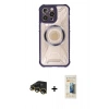 MARSİLYAN™- iPhone 13 Pro Max Kılıf Kutup Modern - Siyah 6D Mat Seramik Hayalet Nano Ekran Koruyucu + Gold Raze Metal Kamera Lens