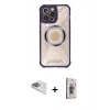MARSİLYAN™- iPhone 13 Pro Max Kılıf Kutup Modern - Siyah Bilvis 3D Cam Ekran Koruyucu + Pers Alüminyum Kamera Lens - SABE