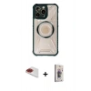 MARSİLYAN™- iPhone 13 Pro Max Kılıf Kutup Modern - Siyah Bilvis 3D Cam Ekran Koruyucu + Pers Alüminyum Kamera Lens - KI