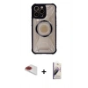 MARSİLYAN™- iPhone 13 Pro Max Kılıf Kutup Modern - Siyah Bilvis 3D Mat Cam Ekran Koruyucu + Pers Alüminyum Kamera Lens - KI