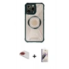MARSİLYAN™- iPhone 13 Pro Max Kılıf Kutup Modern - Siyah Bilvis 3D Mat Cam Ekran Koruyucu + Pers Alüminyum Kamera Lens - KI