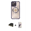 MARSİLYAN™- iPhone 13 Pro Max Kılıf Kutup Modern - Siyah Bilvis 3D Mat Cam Ekran Koruyucu + Raze Metal Kamera Lens - GD