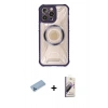 MARSİLYAN™- iPhone 13 Pro Max Kılıf Kutup Modern - Siyah Bilvis 3D Mat Cam Ekran Koruyucu + Shine Kamera Lens Koruma Cam - MI