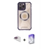 MARSİLYAN™- iPhone 13 Pro Max Kılıf Kutup Modern - Siyah Bilvis 5in1 3D Magic Cam Ekran Koruyucu + Gökkuşağı Pers Alüminyum Kamera Lens