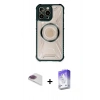 MARSİLYAN™- iPhone 13 Pro Max Kılıf Kutup Modern - Siyah Bilvis 5in1 3D Magic Cam Ekran Koruyucu + Gökkuşağı Pers Alüminyum Kamera Lens