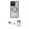 MARSİLYAN™- iPhone 13 Pro Max Kılıf Kutup Modern - Siyah Bilvis 5in1 3D Magic Cam Ekran Koruyucu + Pers Alüminyum Kamera Lens - KI