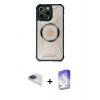 MARSİLYAN™- iPhone 13 Pro Max Kılıf Kutup Modern - Siyah Bilvis 5in1 3D Magic Cam Ekran Koruyucu + Pers Alüminyum Kamera Lens - LT