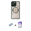MARSİLYAN™- iPhone 13 Pro Max Kılıf Kutup Modern - Siyah Bilvis 5in1 3D Magic Cam Ekran Koruyucu + Shine Kamera Lens Koruma Cam - MI