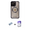 MARSİLYAN™- iPhone 13 Pro Max Kılıf Kutup Modern - Siyah Bilvis 5in1 3D Magic Cam Ekran Koruyucu + Shine Kamera Lens Koruma Cam - MI