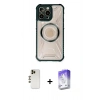 MARSİLYAN™- iPhone 13 Pro Max Kılıf Kutup Modern - Siyah Bilvis 5in1 3D Magic Cam Ekran Koruyucu + Shine Kamera Lens - GD