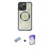 MARSİLYAN™- iPhone 13 Pro Max Kılıf Kutup Modern - Siyah Bilvis 5in1 3D Magic Cam Ekran Koruyucu + Shine Kamera Lens Koruma Cam - MI