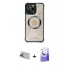 MARSİLYAN™- iPhone 13 Pro Max Kılıf Kutup Modern - Siyah Bilvis 5in1 5D Magic Hayalet Cam Ekran Koruyucu + Rainbow Kamera Lens Koruma Cam - REGD