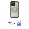 MARSİLYAN™- iPhone 13 Pro Max Kılıf Kutup Modern - Siyah Bilvis 5in1 5D Magic Hayalet Cam Ekran Koruyucu + Pers Alüminyum Kamera Lens - GI