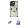 MARSİLYAN™- iPhone 13 Pro Max Kılıf Kutup Modern - Siyah Bilvis 5in1 5D Magic Hayalet Cam Ekran Koruyucu + Shine Kamera Lens Koruma Cam - GI