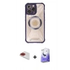 MARSİLYAN™- iPhone 13 Pro Max Kılıf Kutup Modern - Siyah Bilvis 5in1 5D Magic Hayalet Cam Ekran Koruyucu + Pers Alüminyum Kamera Lens - KI