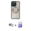 MARSİLYAN™- iPhone 13 Pro Max Kılıf Kutup Modern - Siyah Bilvis 5in1 5D Magic Hayalet Cam Ekran Koruyucu + Rainbow Kamera Lens Koruma Cam - KI