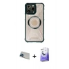 MARSİLYAN™- iPhone 13 Pro Max Kılıf Kutup Modern - Siyah Bilvis 5in1 5D Magic Hayalet Cam Ekran Koruyucu + Rainbow Kamera Lens Koruma Cam - MI