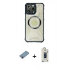 MARSİLYAN™- iPhone 13 Pro Max Kılıf Kutup Modern - Siyah Bilvis Hayalet Cam Ekran Koruyucu + Shine Kamera Lens Koruma Cam - GI