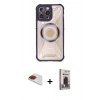 MARSİLYAN™- iPhone 13 Pro Max Kılıf Kutup Modern - Siyah Bilvis Hayalet Cam Ekran Koruyucu + Pers Alüminyum Kamera Lens - KI