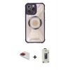 MARSİLYAN™- iPhone 13 Pro Max Kılıf Kutup Modern - Siyah Bilvis Hayalet Cam Ekran Koruyucu + Pers Alüminyum Kamera Lens - KI
