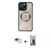 MARSİLYAN™- iPhone 13 Pro Max Kılıf Kutup Modern - Siyah Bilvis Hayalet Cam Ekran Koruyucu + Pers Alüminyum Kamera Lens - KI