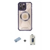 MARSİLYAN™- iPhone 13 Pro Max Kılıf Kutup Modern - Siyah Bilvis Hayalet Cam Ekran Koruyucu + Shine Kamera Lens Koruma Cam - MI