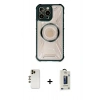 MARSİLYAN™- iPhone 13 Pro Max Kılıf Kutup Modern - Siyah Bilvis Hayalet Cam Ekran Koruyucu + Shine Kamera Lens - GD