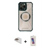 MARSİLYAN™- iPhone 13 Pro Max Kılıf Kutup Modern - Siyah Joko 5D Cam + Pers Alüminyum Kamera Lens - GD