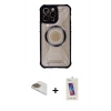 MARSİLYAN™- iPhone 13 Pro Max Kılıf Kutup Modern - Siyah Joko 5D Cam + Pers Alüminyum Kamera Lens - GD
