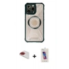 MARSİLYAN™- iPhone 13 Pro Max Kılıf Kutup Modern - Siyah Joko 5D Cam + Pers Alüminyum Kamera Lens - KI