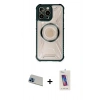 MARSİLYAN™- iPhone 13 Pro Max Kılıf Kutup Modern - Siyah Joko 5D Cam + Rainbow Kamera Lens Koruma Cam - MI