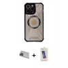 MARSİLYAN™- iPhone 13 Pro Max Kılıf Kutup Modern - Siyah Joko 5D Cam + Rainbow Kamera Lens Koruma Cam - MI