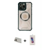 MARSİLYAN™- iPhone 13 Pro Max Kılıf Kutup Modern - Siyah Joko 5D Cam + Rainbow Kamera Lens Koruma Cam - REGD