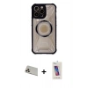 MARSİLYAN™- iPhone 13 Pro Max Kılıf Kutup Modern - Siyah Joko 5D Cam + Rainbow Kamera Lens Koruma Cam - REGD