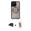 MARSİLYAN™- iPhone 13 Pro Max Kılıf Kutup Modern - Siyah Joko 5D Cam + Raze Metal Kamera Lens - GD