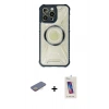 MARSİLYAN™- iPhone 13 Pro Max Kılıf Kutup Modern - Siyah Joko 5D Cam + Renkli Kamera Lens Koruma Cam - SI