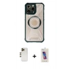 MARSİLYAN™- iPhone 13 Pro Max Kılıf Kutup Modern - Siyah Joko 5D Cam + Shine Kamera Lens - GD