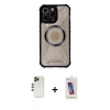 MARSİLYAN™- iPhone 13 Pro Max Kılıf Kutup Modern - Siyah Joko 5D Cam + Shine Kamera Lens - GD