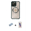 MARSİLYAN™- iPhone 13 Pro Max Kılıf Kutup Modern - Siyah Joko 5D Cam + Shine Kamera Lens Koruma Cam - MI