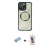 MARSİLYAN™- iPhone 13 Pro Max Kılıf Kutup Modern - Siyah Joko 5D Cam + Shine Kamera Lens Koruma Cam - MI