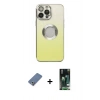 MARSİLYAN™- iPhone 13 Pro Max Kılıf Kutup Yansıma Özel Seri - Şeffaf 360 Full Body Arka Koruyucu + Açık Yeşil Metal Kamera Lens Koruma Cam