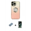 MARSİLYAN™- iPhone 13 Pro Max Kılıf Kutup Yansıma Özel Seri - Şeffaf 360 Full Body Arka Koruyucu + Shine Kamera Lens Koruma Cam - GI